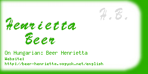henrietta beer business card